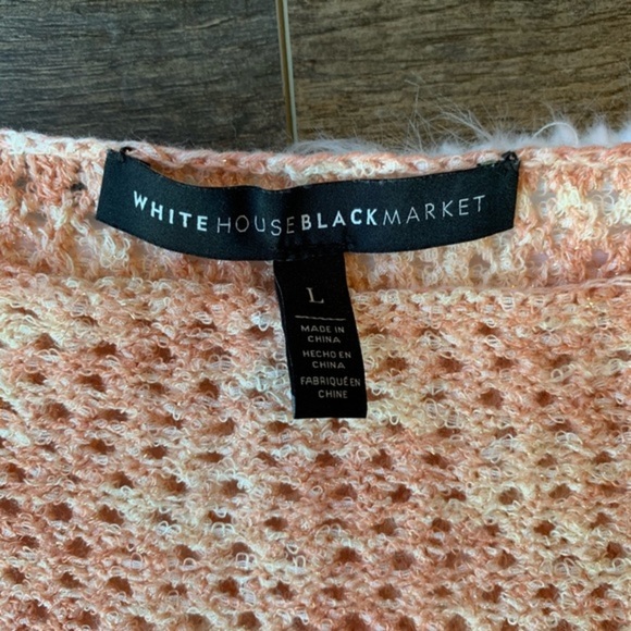 White House Black Market WHBM Boho Fringe Sleeveless Poncho Pullover Sweater L - Picture 2 of 8